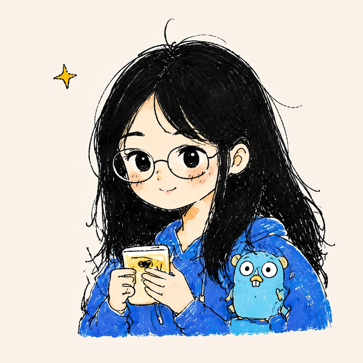 张嘉鱼和 golang 的合影